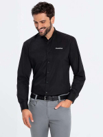 Hemd Stehkragen Schwarz